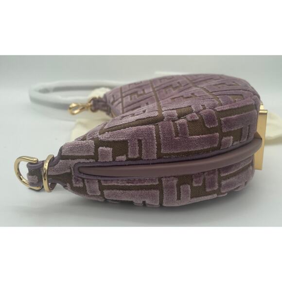 NEW FENDI FENDIGRAPHY MINI VELVET FF SHOULDER CROSSBODY BAG PURSE AUTHENTIC NWT! - Picture 8 of 16